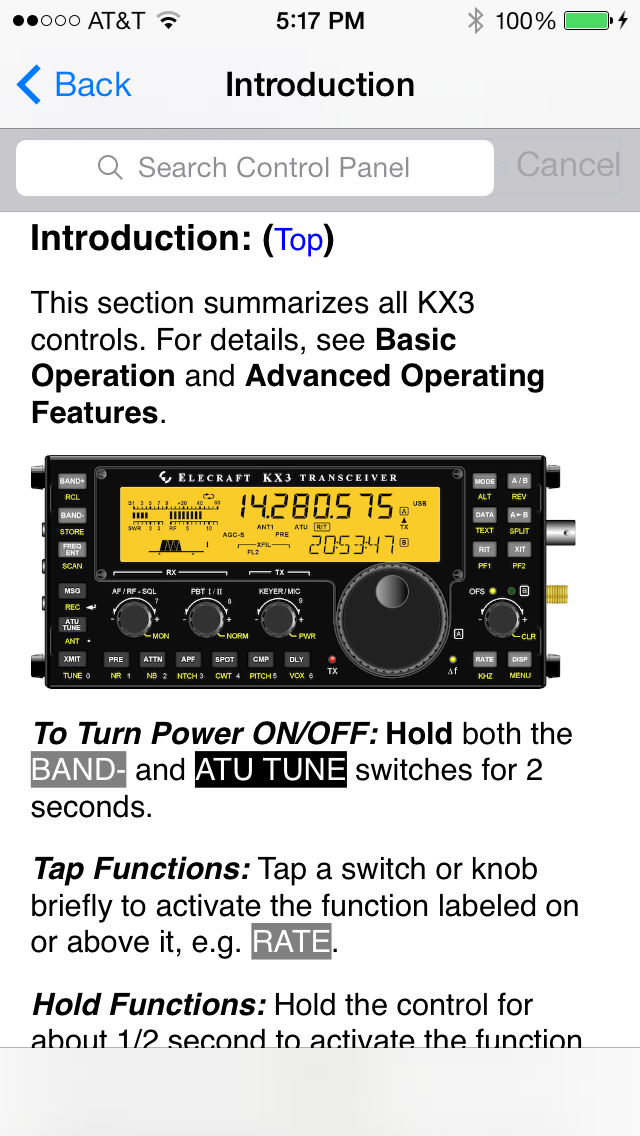 Control Panel